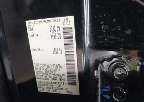 2012 Nissan Altima 2.5 S from USA, damaged, VIN 1N4AL2APXCN401734